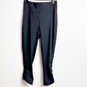 LULULEMON ATHLETICA BLACK TIED TO IT CROPPED LEGGINGS WOMEN SIZE 8